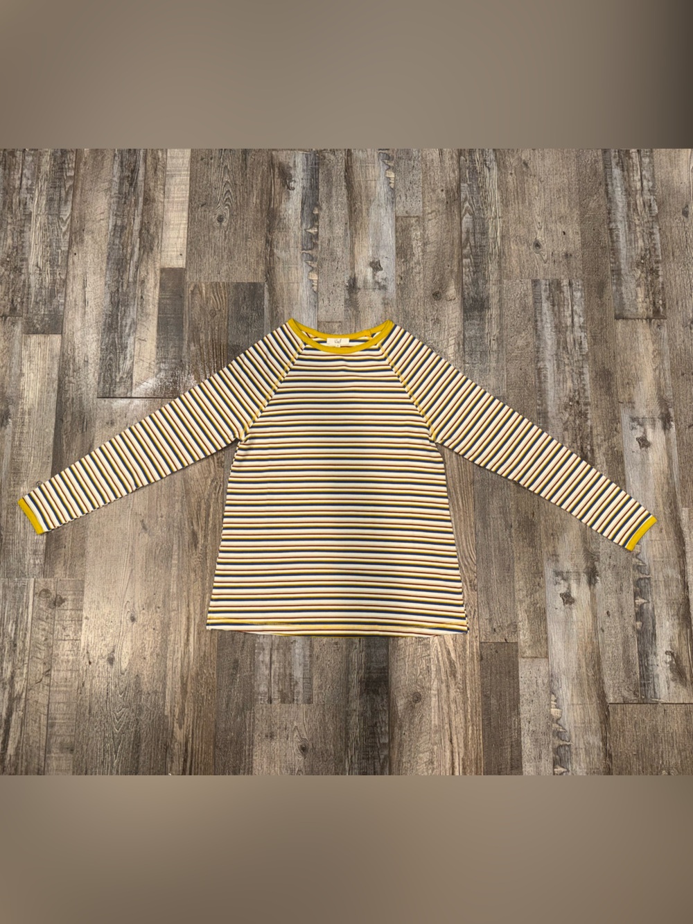 easel Yellow and Navy Striped Long-Sleeve Tee